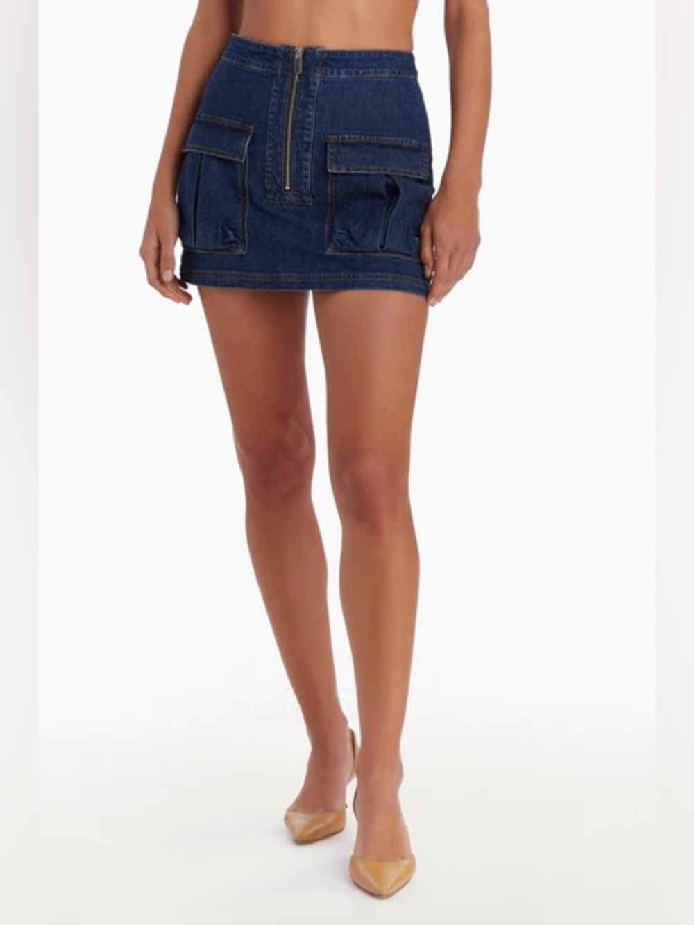 Amanda Uprichard Gage Denim Mini Skort Size S